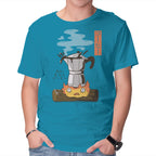 Want More Coffee – Anime Graphic T-Shirt in turquoise, product display