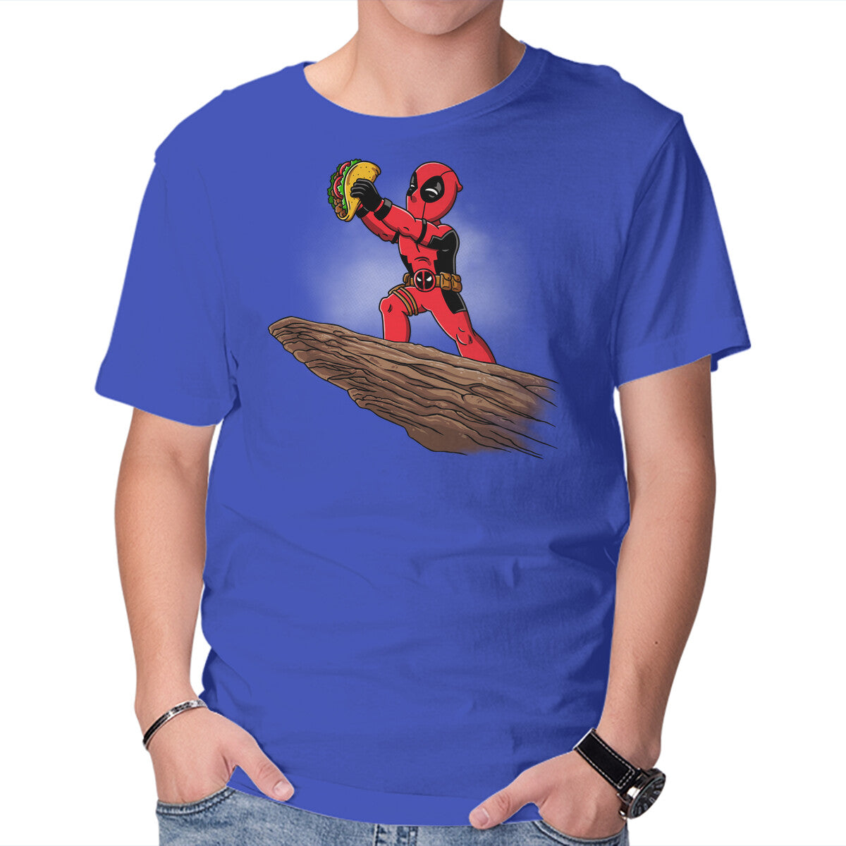 The Tacos King – Movie Graphic T-Shirt in royal blue, product display