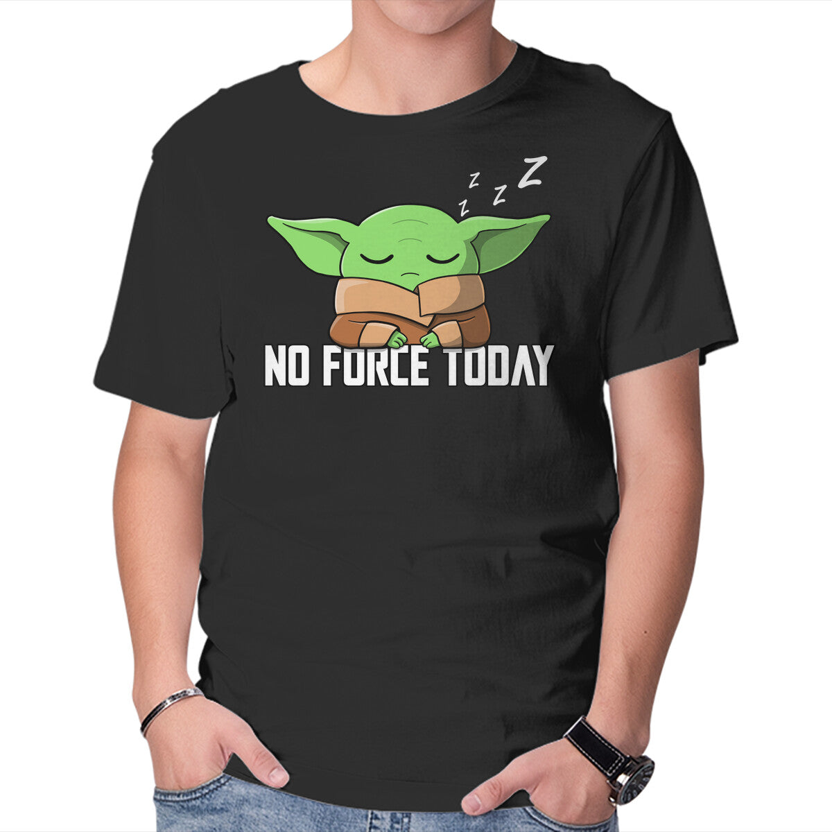No Force Today – Sci-Fi Graphic T-Shirt in black, product display