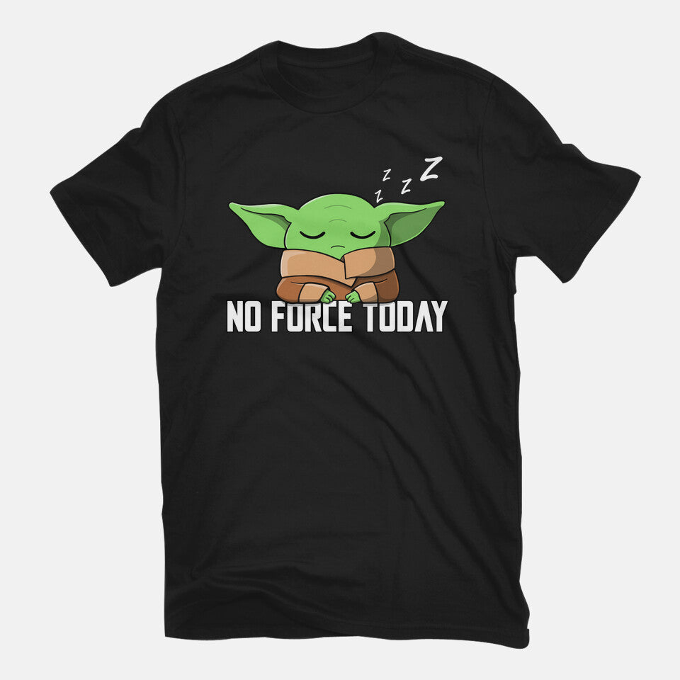 No Force Today – Sci-Fi Graphic T-Shirt in black, flat-lay product view