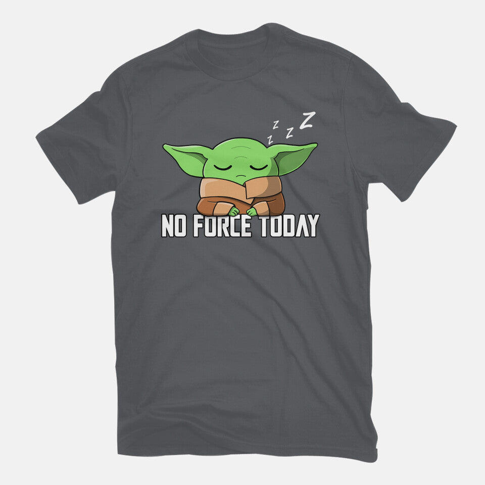 No Force Today – Sci-Fi Graphic T-Shirt in charcoal, flat-lay product view