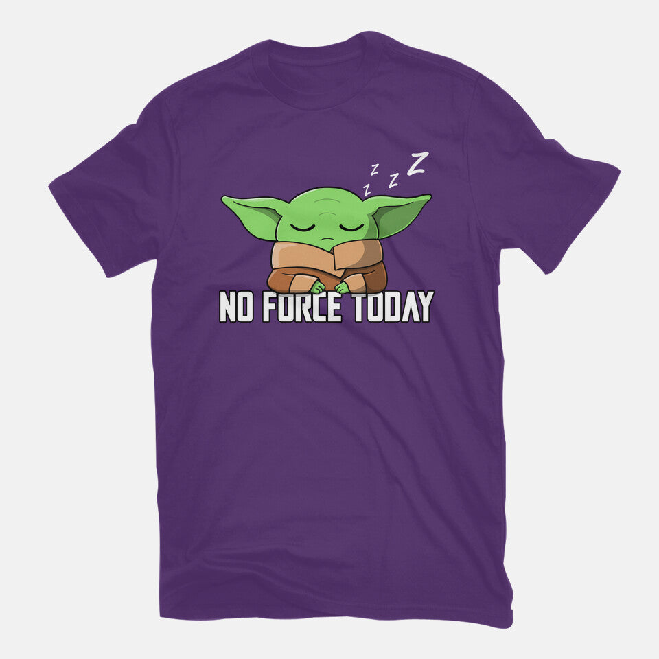 No Force Today – Sci-Fi Graphic T-Shirt in purple, flat-lay product view