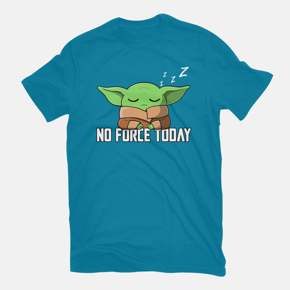 No Force Today – Sci-Fi Graphic T-Shirt in turquoise, flat-lay product view
