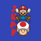 Toad Jump – Gaming Graphic T-Shirt design artwork for royal blue graphic T-shirt