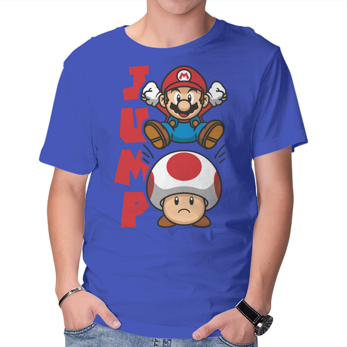 Toad Jump – Gaming Graphic T-Shirt in royal blue, product display