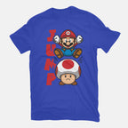 Toad Jump – Gaming Graphic T-Shirt in royal blue, flat-lay product view