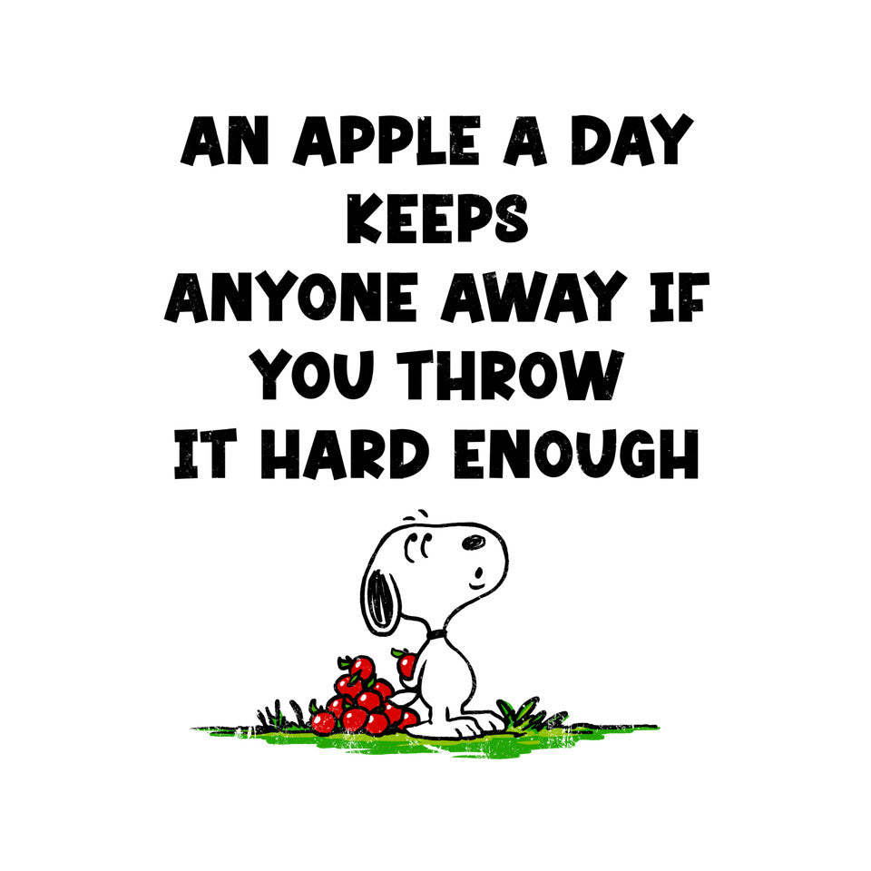 An Apple A Day – Funny Graphic T-Shirt design artwork for white graphic T-shirt