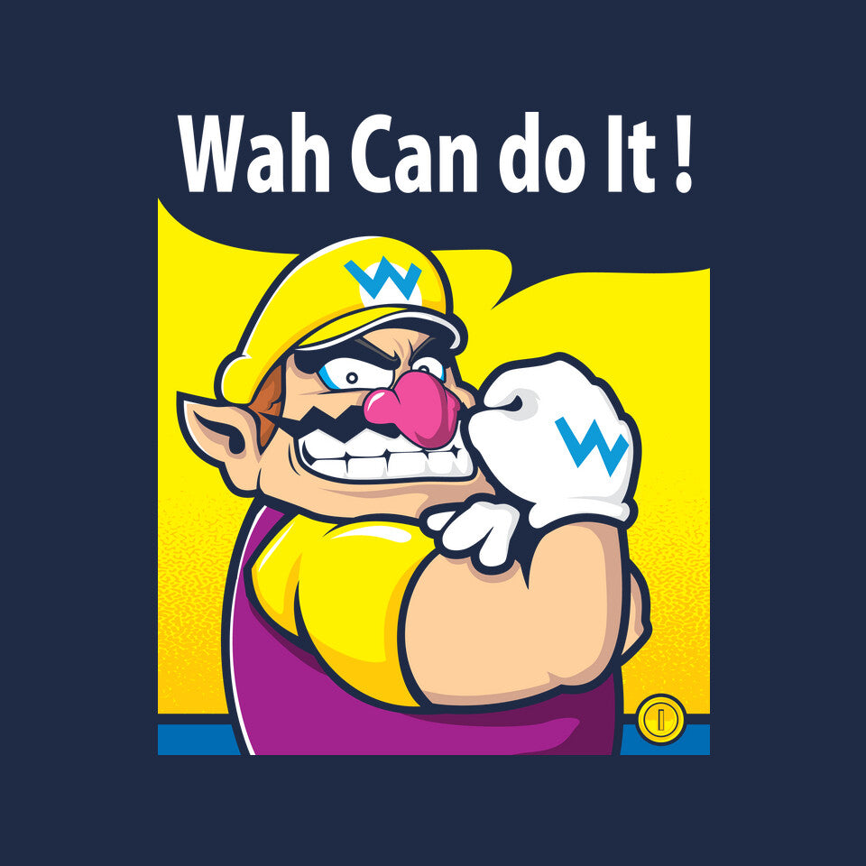 Wah Can Do It – Gaming Graphic T-Shirt design artwork for navy graphic T-shirt