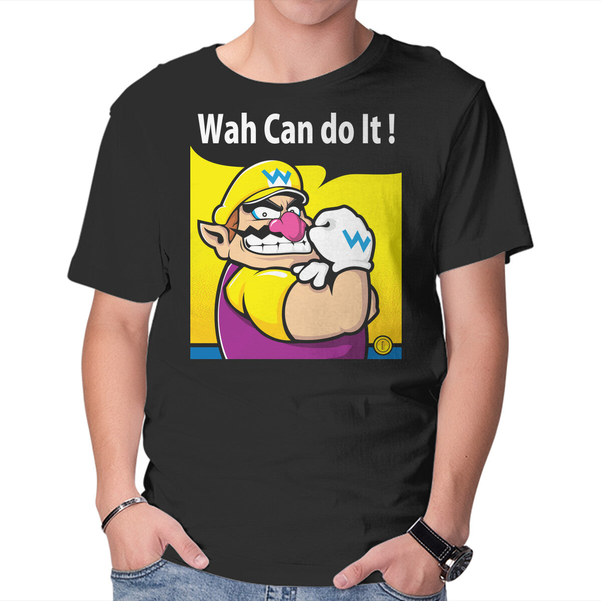 Wah Can Do It – Gaming Graphic T-Shirt in black, product display