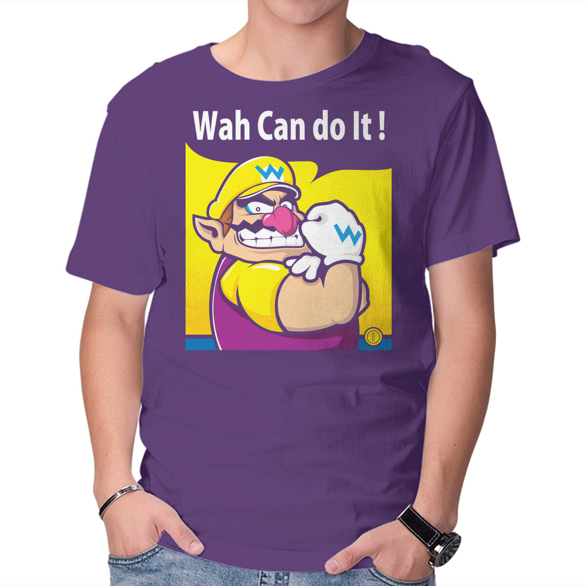Wah Can Do It – Gaming Graphic T-Shirt in purple, product display