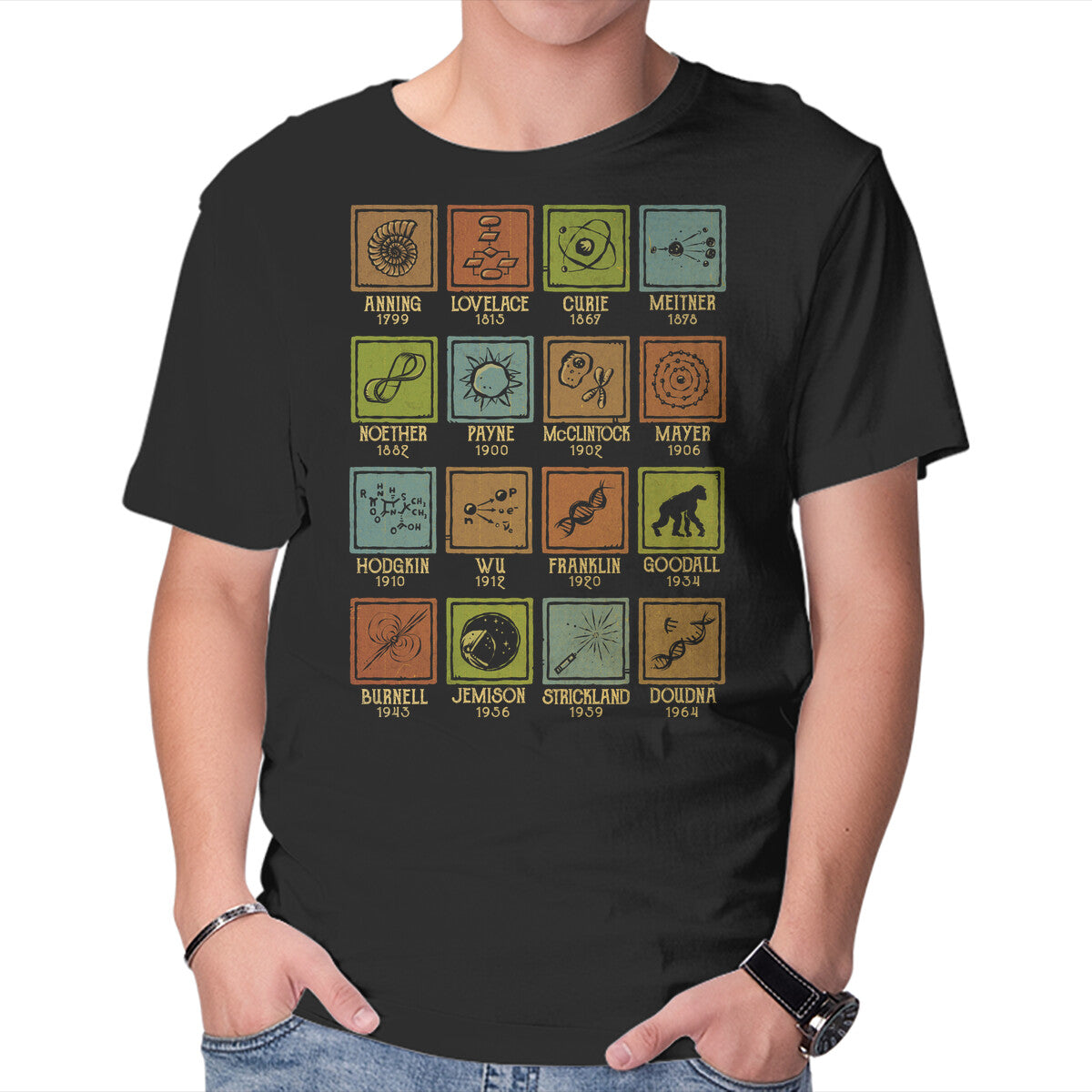 Women In Science Graphic T-Shirt in black, product display
