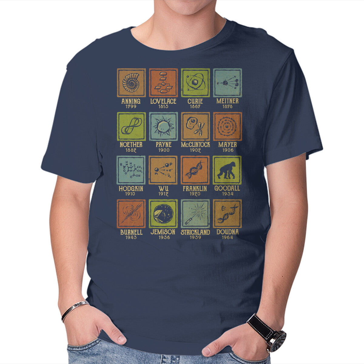 Women In Science Graphic T-Shirt in navy, product display
