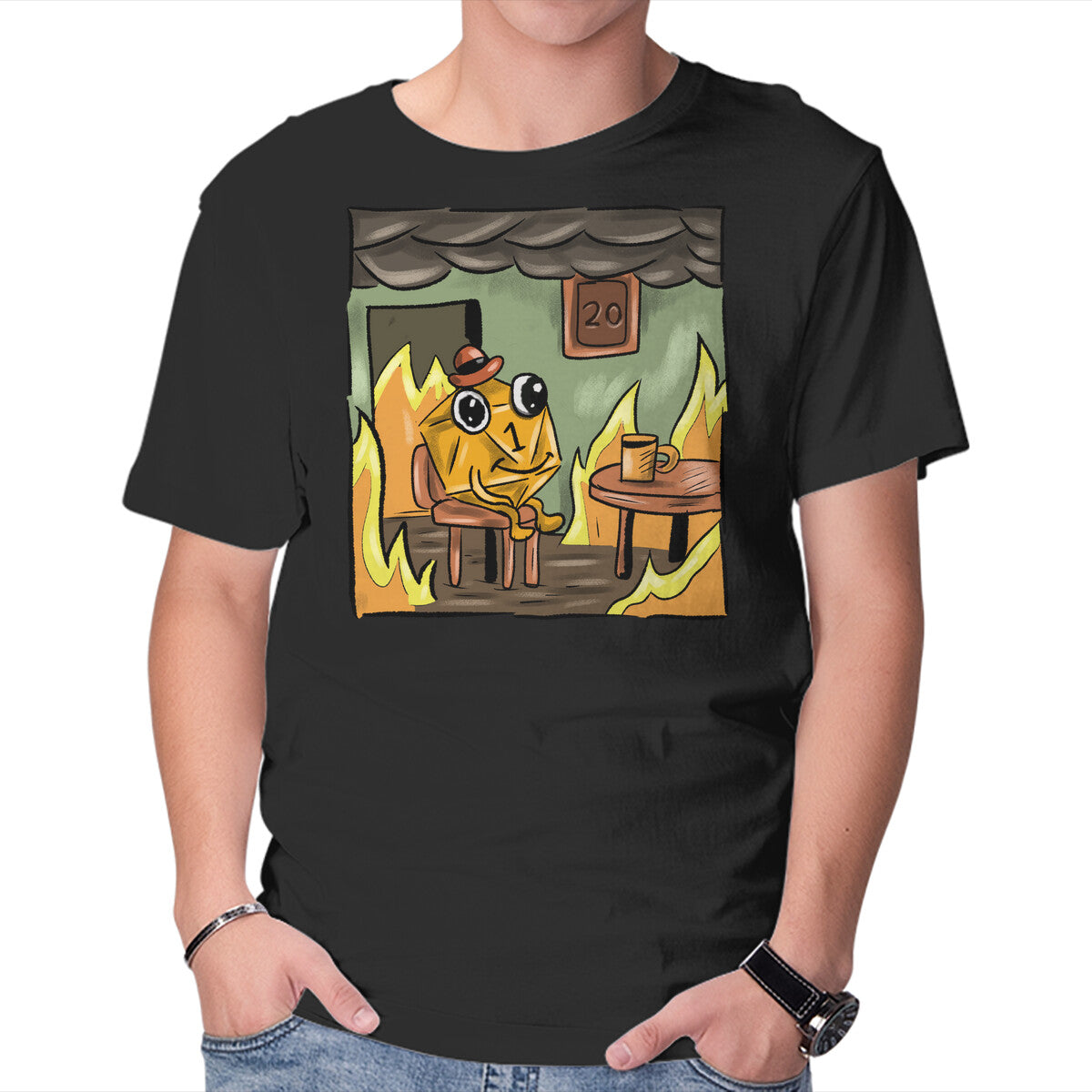 Bad Dice – Gaming Graphic T-Shirt in black, product display