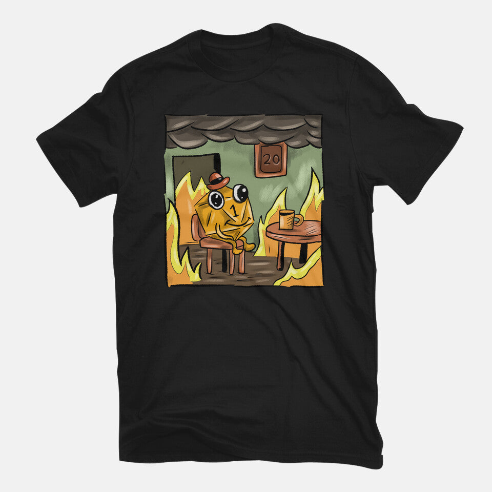 Bad Dice – Gaming Graphic T-Shirt in black, flat-lay product view