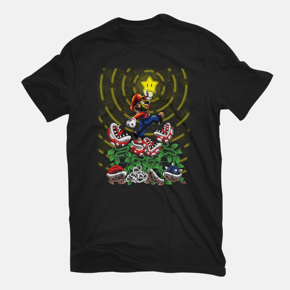 Jumpman Star – Gaming Graphic T-Shirt in black, flat-lay product view