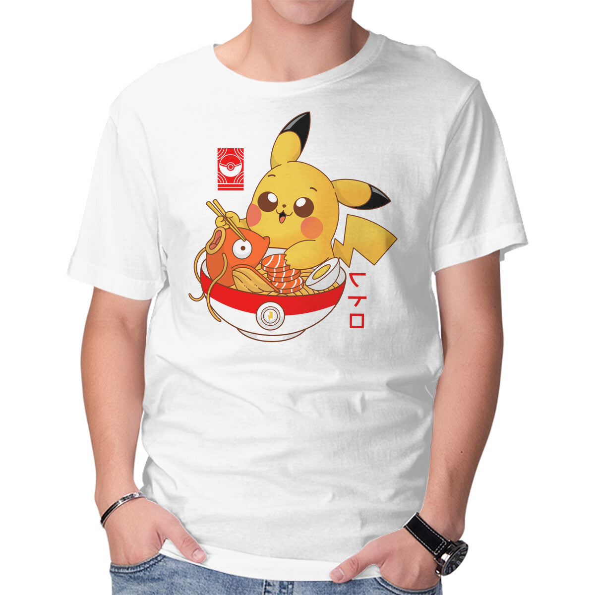 Pocket Ramen – Anime Graphic T-Shirt in white, product display