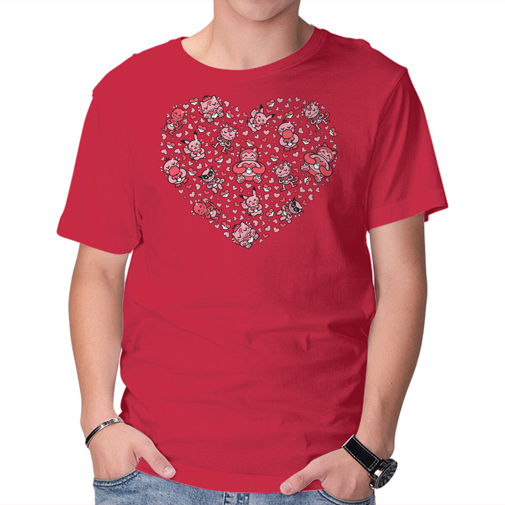 Valen-Mon – Anime Graphic T-Shirt in red, product display