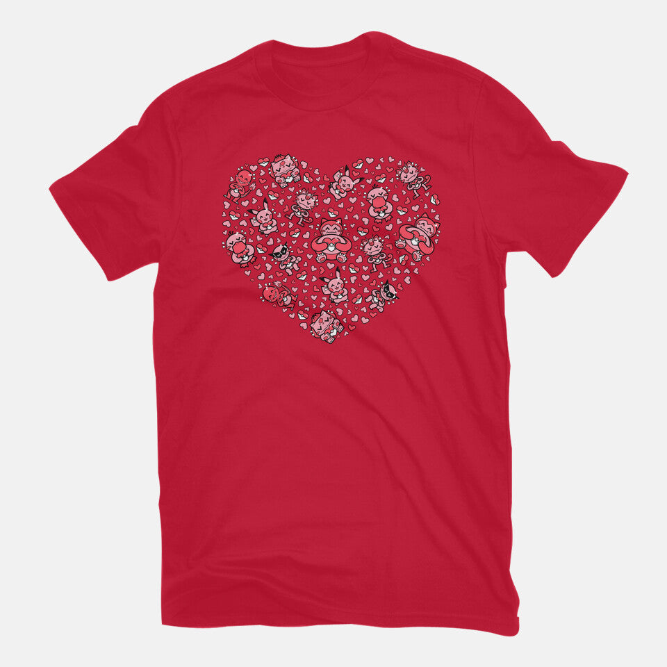 Valen-Mon – Anime Graphic T-Shirt in red, flat-lay product view