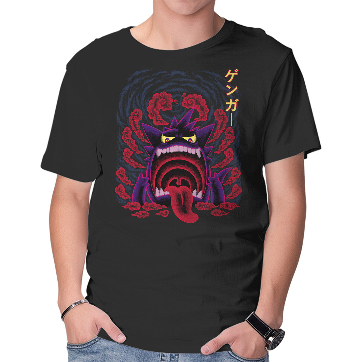 Poison Ghost – Anime Graphic T-Shirt in black, product display