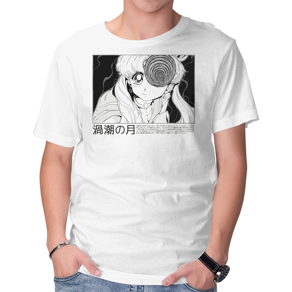 Swirl Moon – Anime Graphic T-Shirt in white, product display
