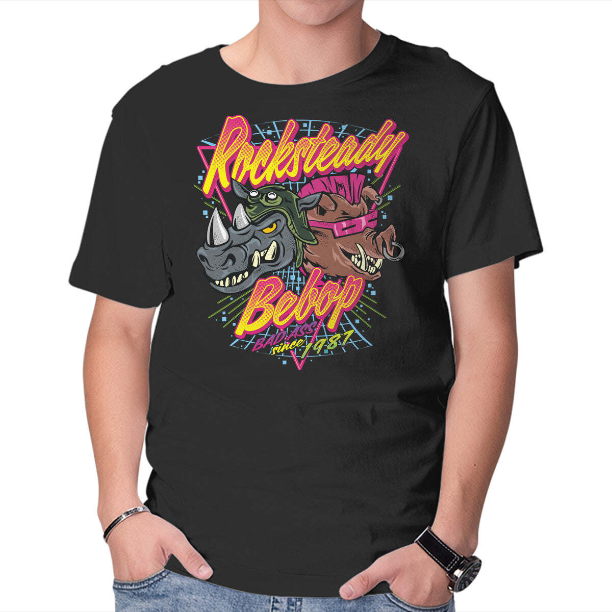 Double Trouble Mutant Graphic T-Shirt in black, product display