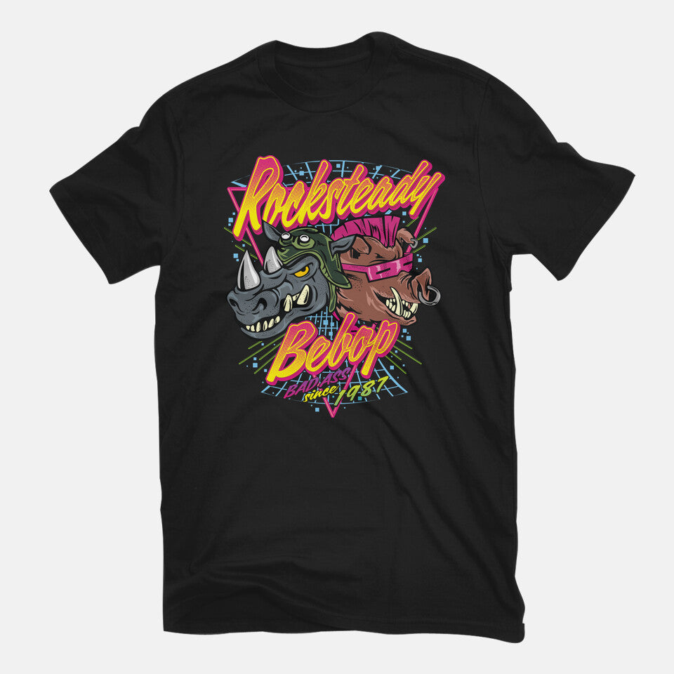 Double Trouble Mutant Graphic T-Shirt in black, flat-lay product view