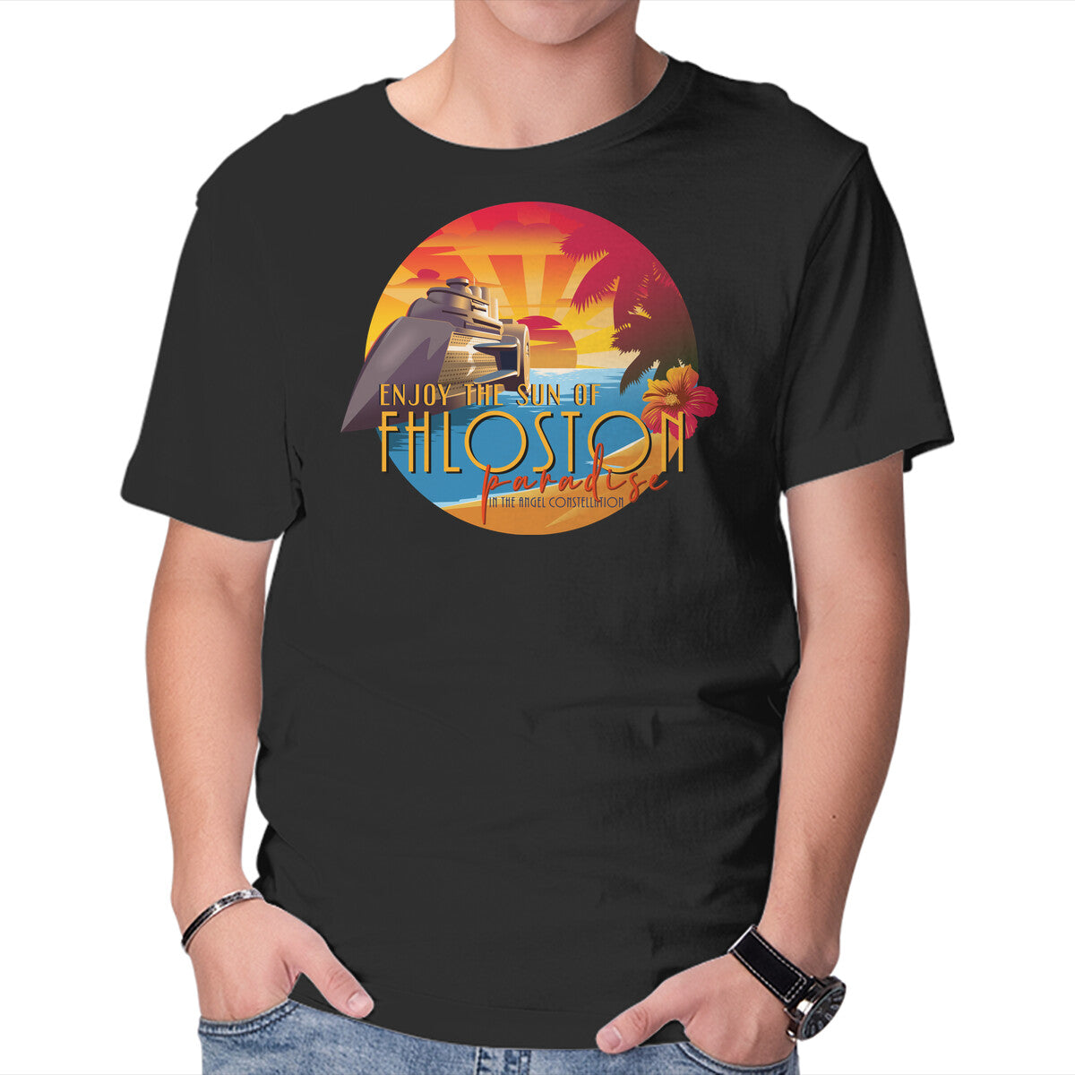 The Sun Of Fhloston – Sci-Fi Graphic T-Shirt in black, product display