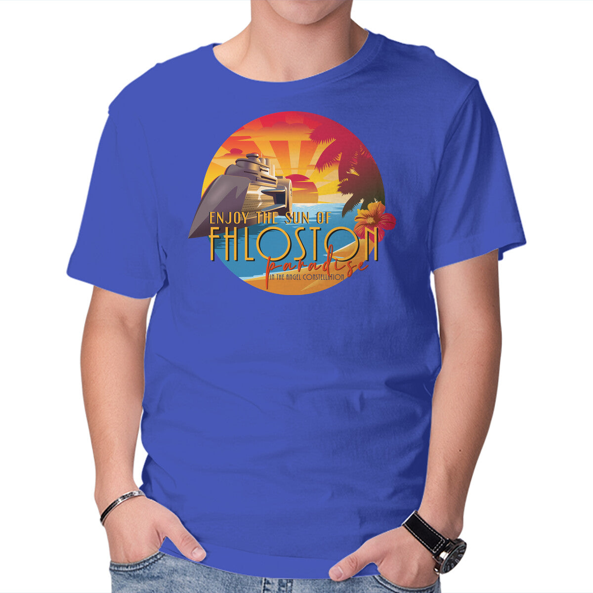 The Sun Of Fhloston – Sci-Fi Graphic T-Shirt in royal blue, product display
