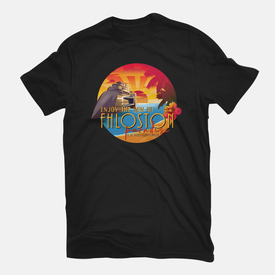 The Sun Of Fhloston – Sci-Fi Graphic T-Shirt in black, flat-lay product view