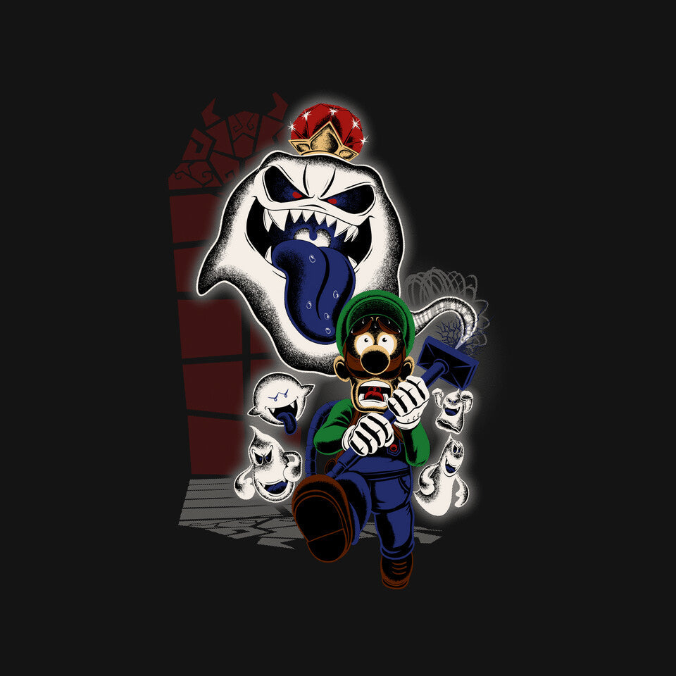 Mansion Ghost – Gaming Graphic T-Shirt design artwork for black graphic T-shirt