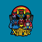 The X-Puppet Show – Movie Graphic T-Shirt design artwork for turquoise graphic T-shirt