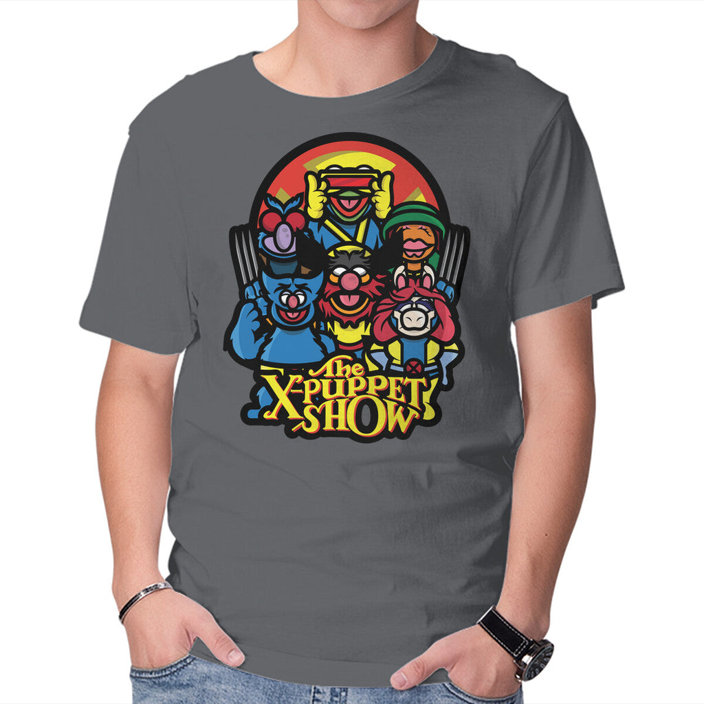 The X-Puppet Show – Movie Graphic T-Shirt in charcoal, product display