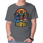 The X-Puppet Show – Movie Graphic T-Shirt in charcoal, product display