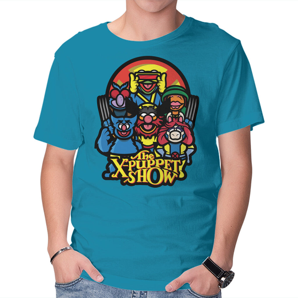 The X-Puppet Show – Movie Graphic T-Shirt in turquoise, product display