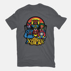The X-Puppet Show – Movie Graphic T-Shirt in charcoal, flat-lay product view