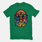 The X-Puppet Show – Movie Graphic T-Shirt in green, flat-lay product view