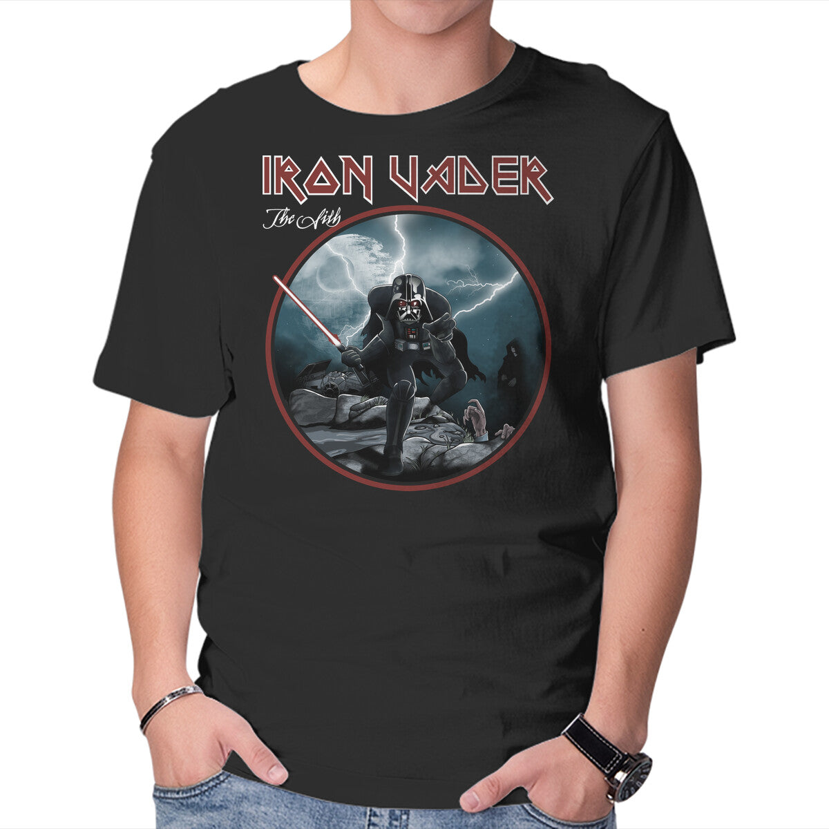 Iron Vader – Sci-Fi Graphic T-Shirt in black, product display
