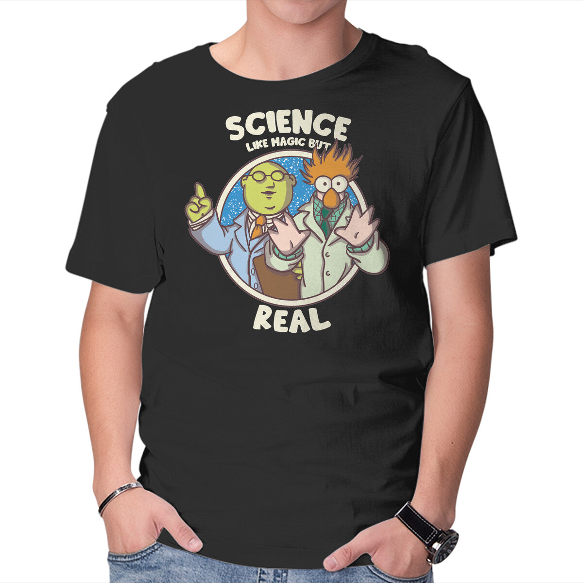 Science Like Magic – Movie Graphic T-Shirt in black, product display