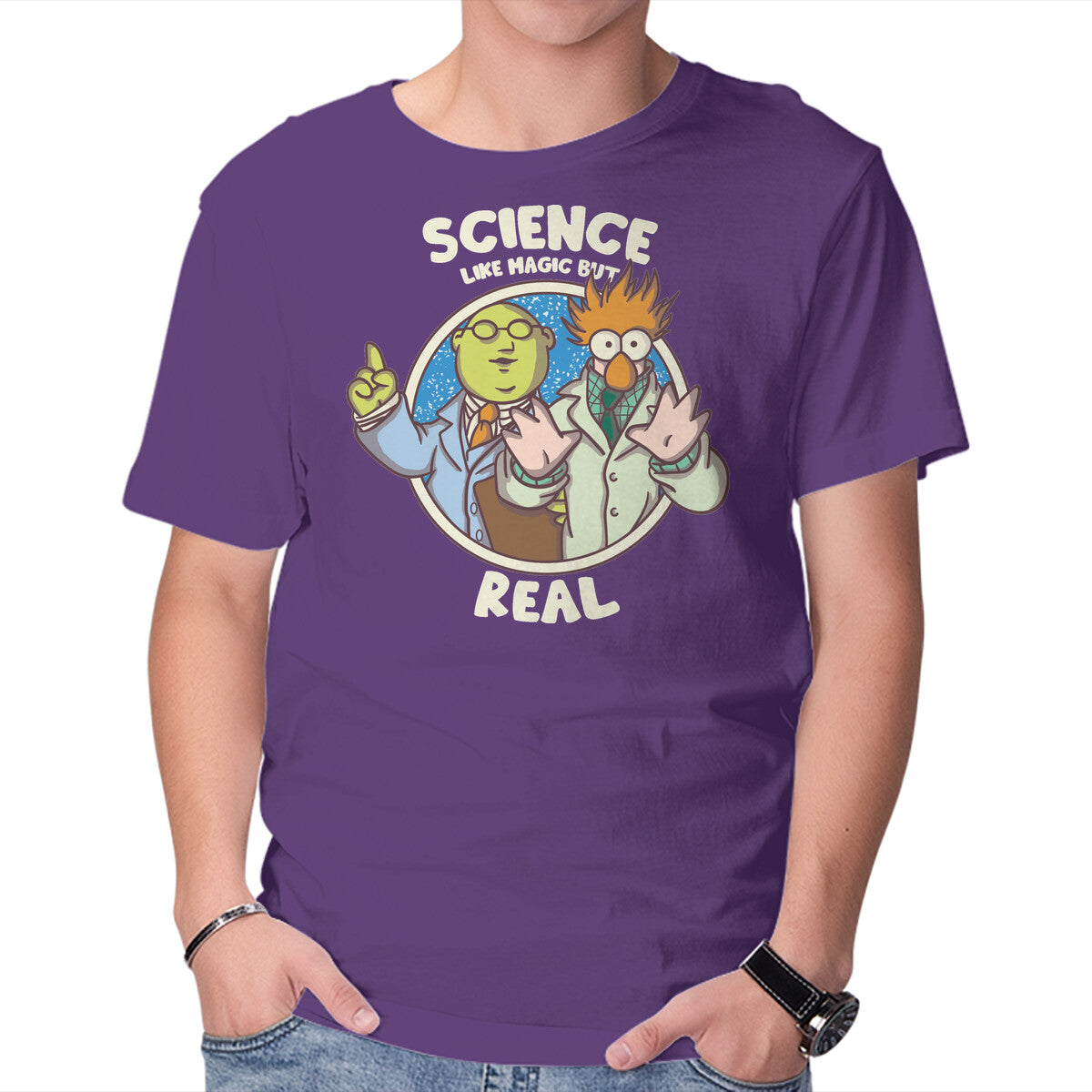 Science Like Magic – Movie Graphic T-Shirt in purple, product display