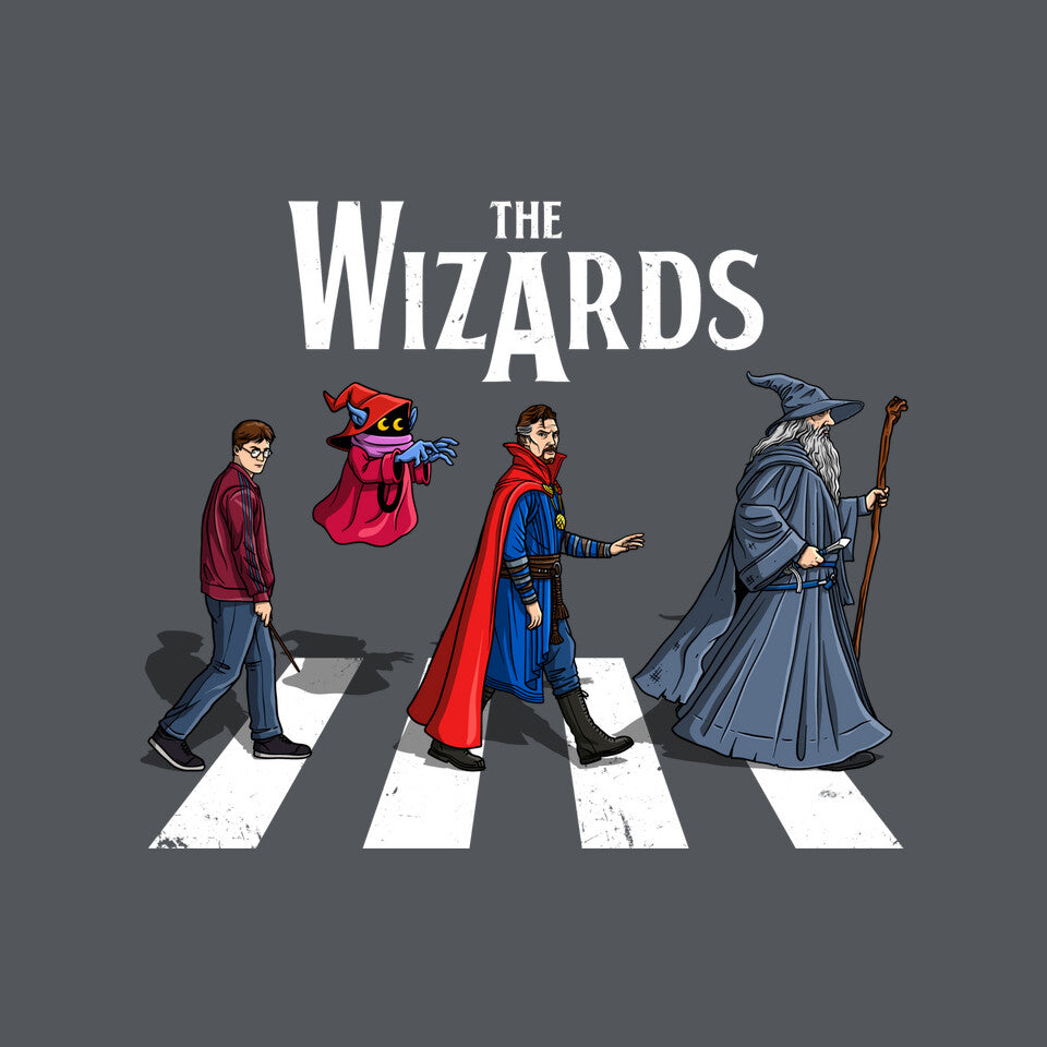 The Wizards Road – Fantasy Graphic T-Shirt design artwork for charcoal graphic T-shirt