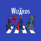 The Wizards Road – Fantasy Graphic T-Shirt design artwork for royal blue graphic T-shirt