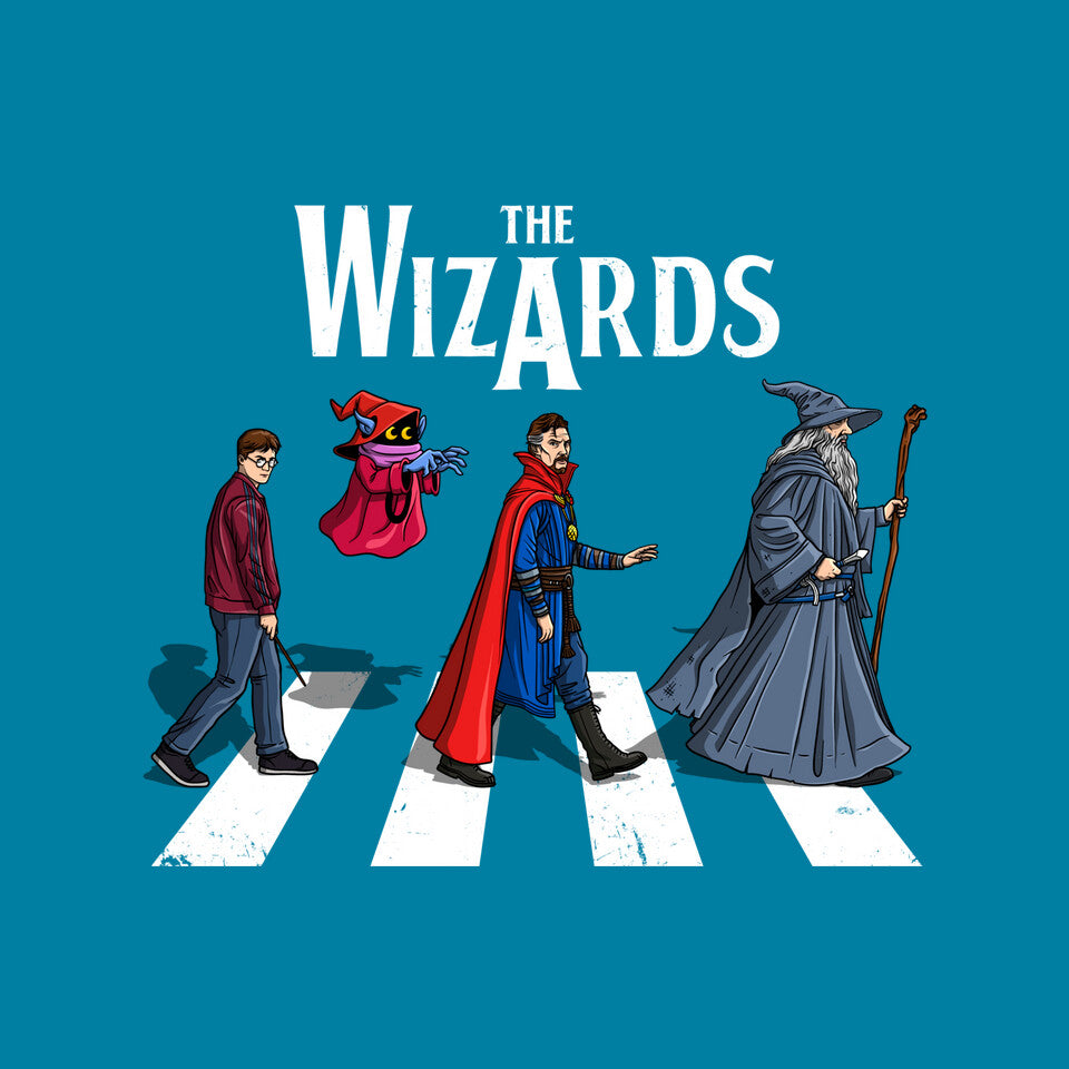 The Wizards Road – Fantasy Graphic T-Shirt design artwork for turquoise graphic T-shirt