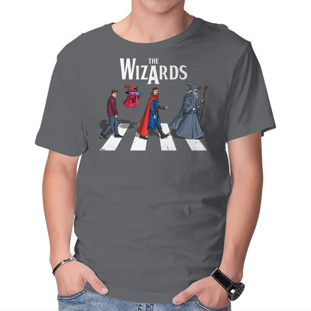 The Wizards Road – Fantasy Graphic T-Shirt in charcoal, product display