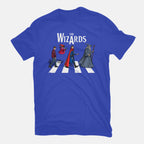 The Wizards Road – Fantasy Graphic T-Shirt in royal blue, flat-lay product view