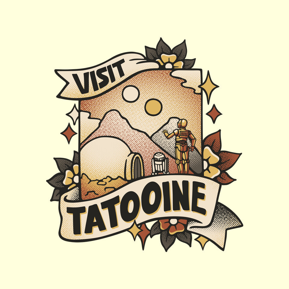 Visit Tatooine Tattoo – Sci-Fi Graphic T-Shirt