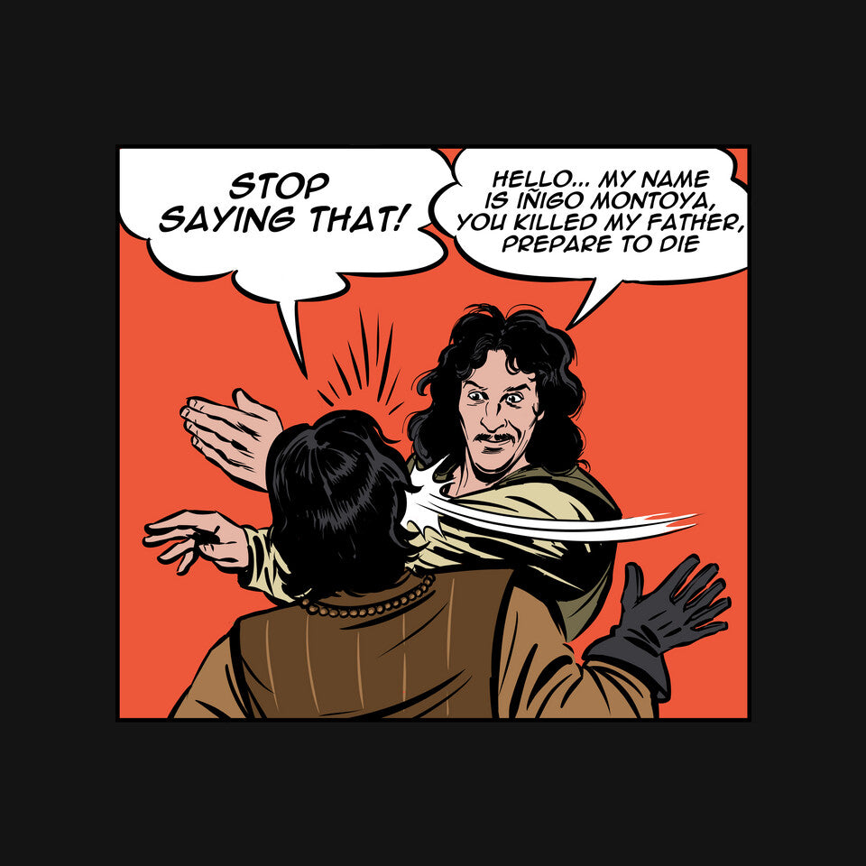 Montoya Slap – Fantasy Graphic T-Shirt design artwork for black graphic T-shirt