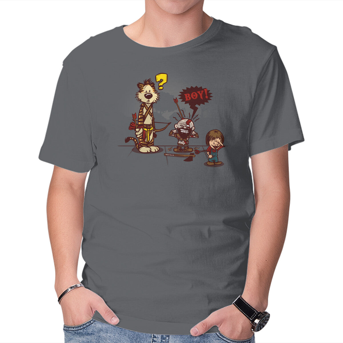 Hardcore Cosplayers – Gaming Graphic T-Shirt in charcoal, product display
