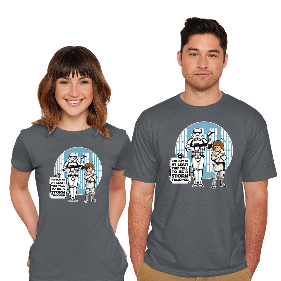 Model wearing charcoal This Tall – Sci-Fi Graphic T-Shirt