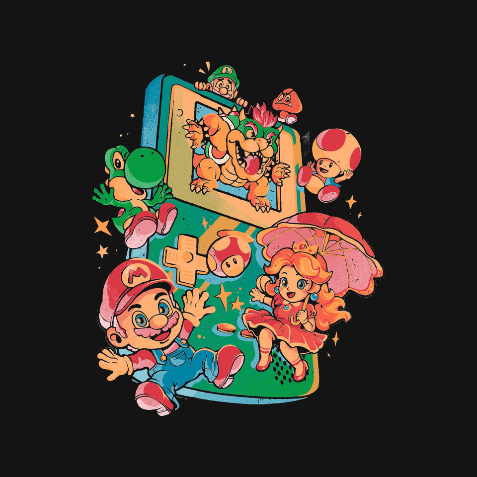 Plumber Game – Gaming Graphic T-Shirt design artwork for black graphic T-shirt