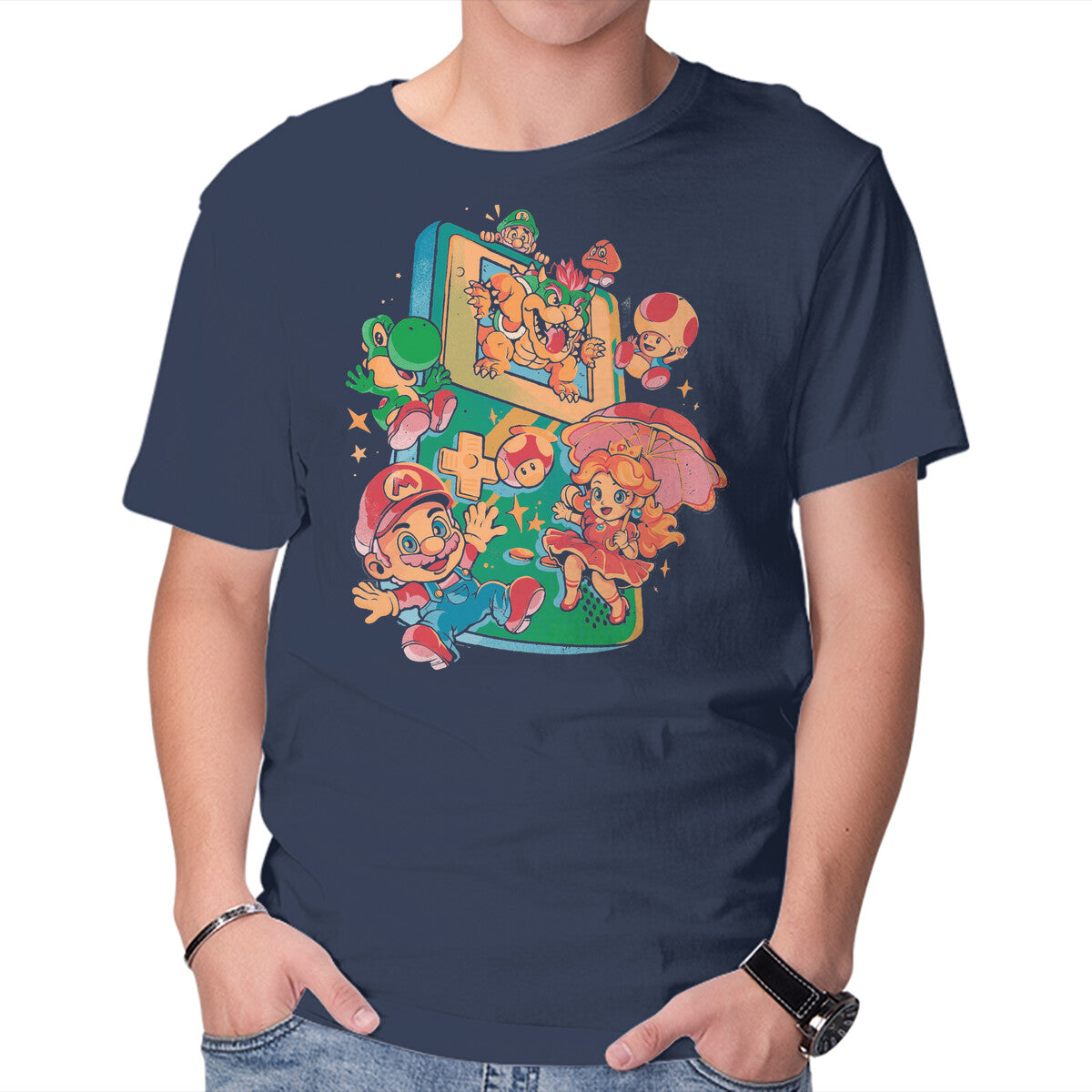 Plumber Game – Gaming Graphic T-Shirt in navy, product display